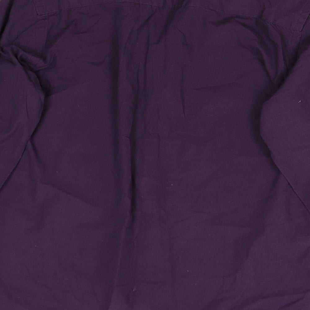 B&W Mens Purple Button-Up Size 15