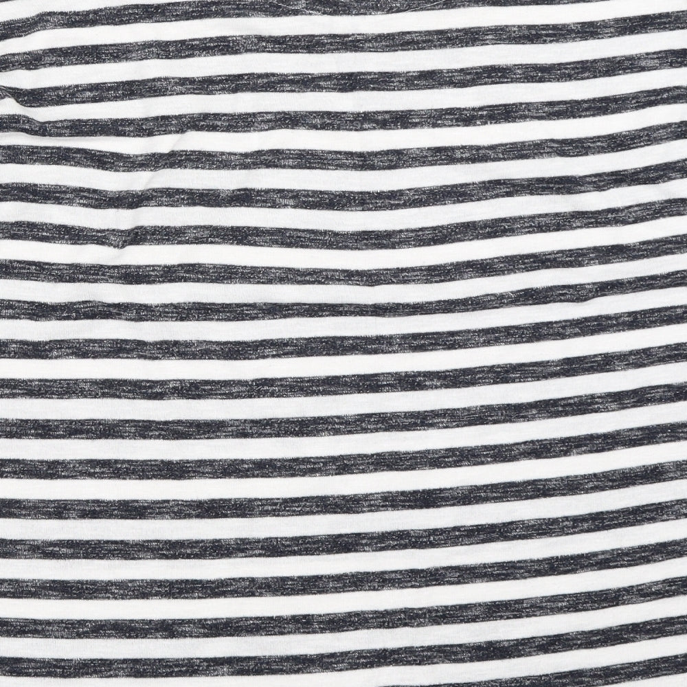 TU Womens White Striped Pullover Jumper Size 18