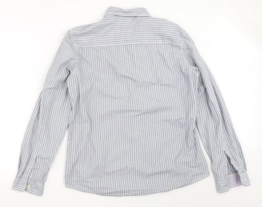 Mens UK Size L NEXT Blue Button-Up Long Sleeve Casual Shirt