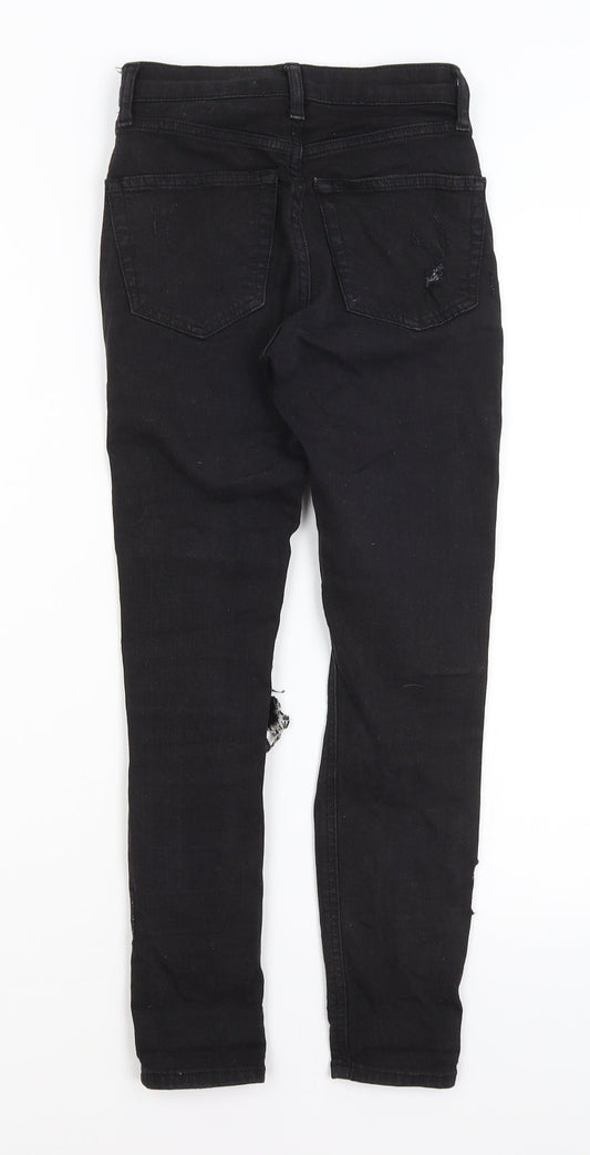 Topshop Womens Black Skinny Jeans Size 25 in L25 in