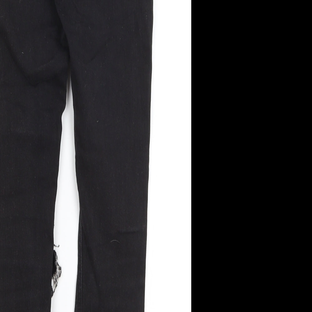 Topshop Womens Black Skinny Jeans Size 25 in L25 in