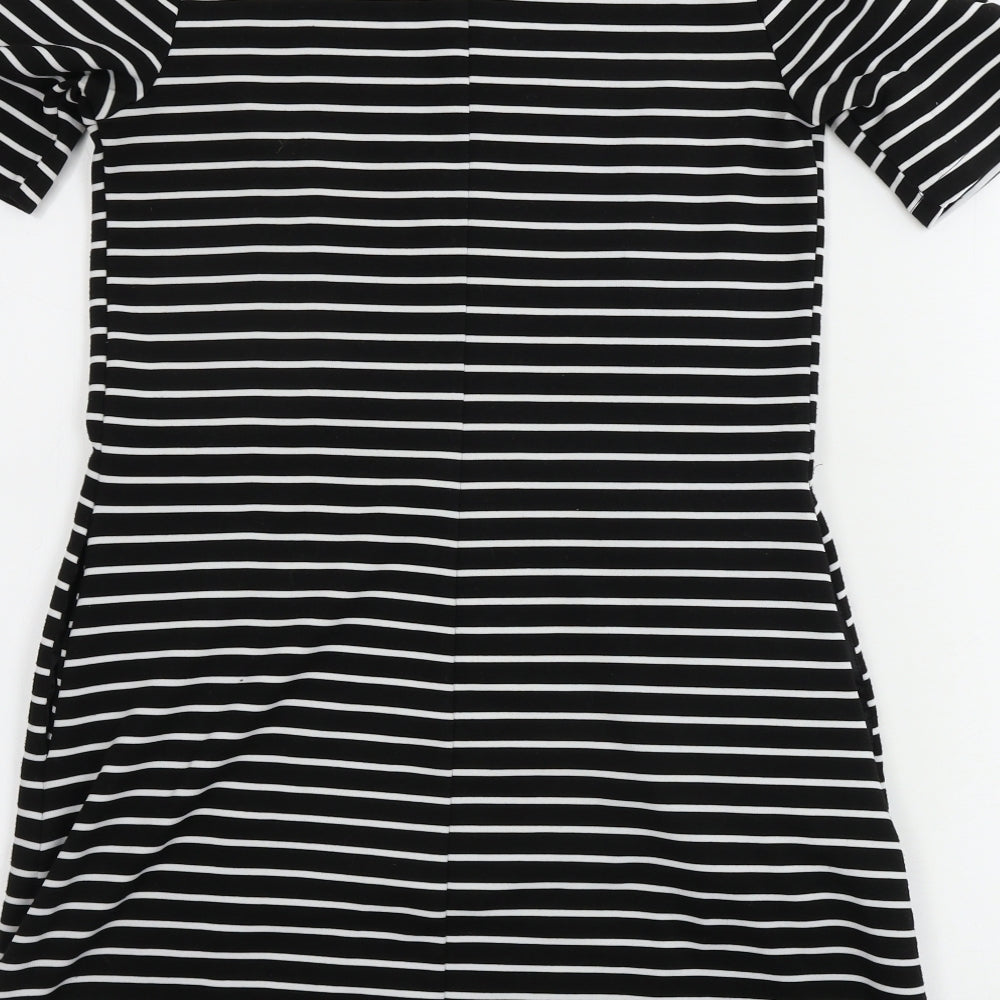 Matalan Womens Black Striped Bodycon Size 10
