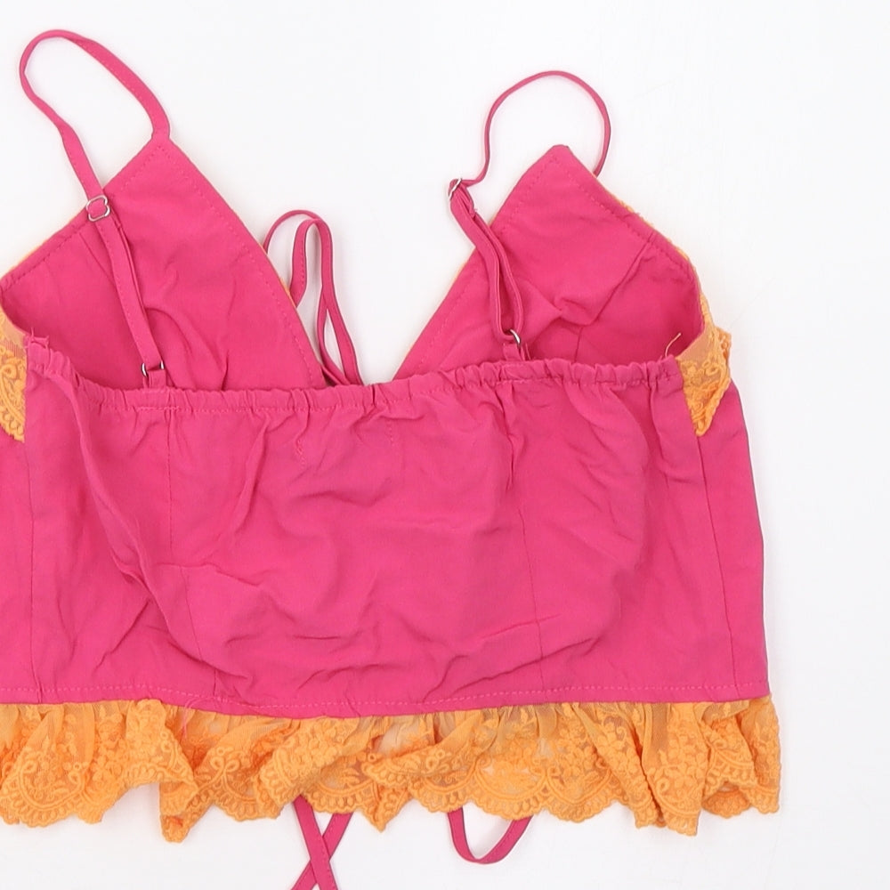 Boohoo Womens Pink Cropped Tank Size 6