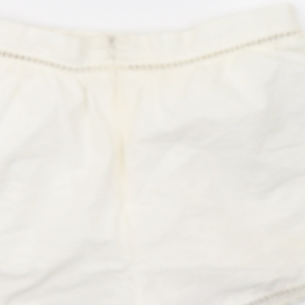 Missguided Womens White Paperbag Shorts Size 8