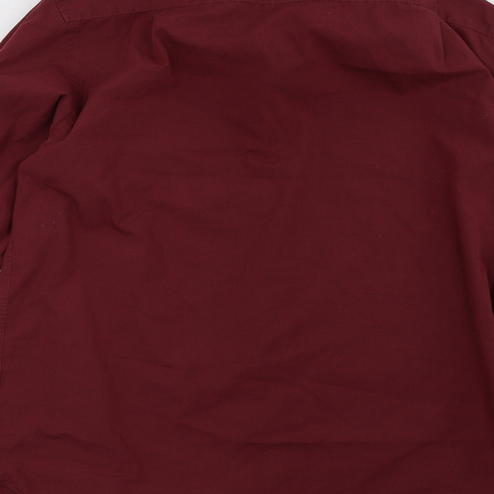 Brand and care label for Marks & Spencer men’s red polo, size 16.5