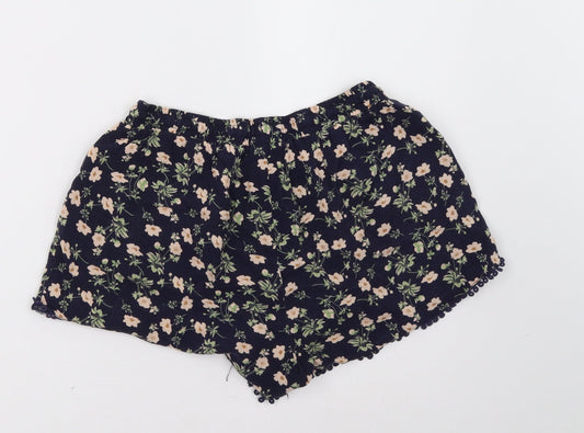 Primark Womens Blue Floral Sweat Shorts Size 10