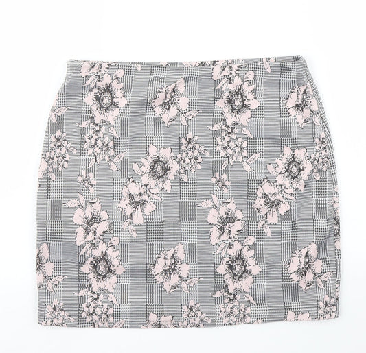 Primark Womens Grey Floral Straight & Pencil Skirt Size 12