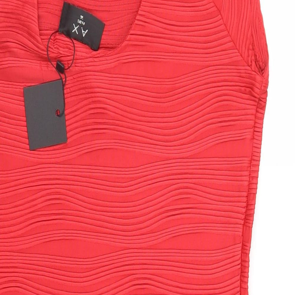 Ax Womens Red Sheath Size 14