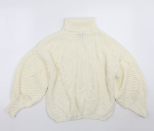 Boohoo Womens Ivory Henley Jumper Size S