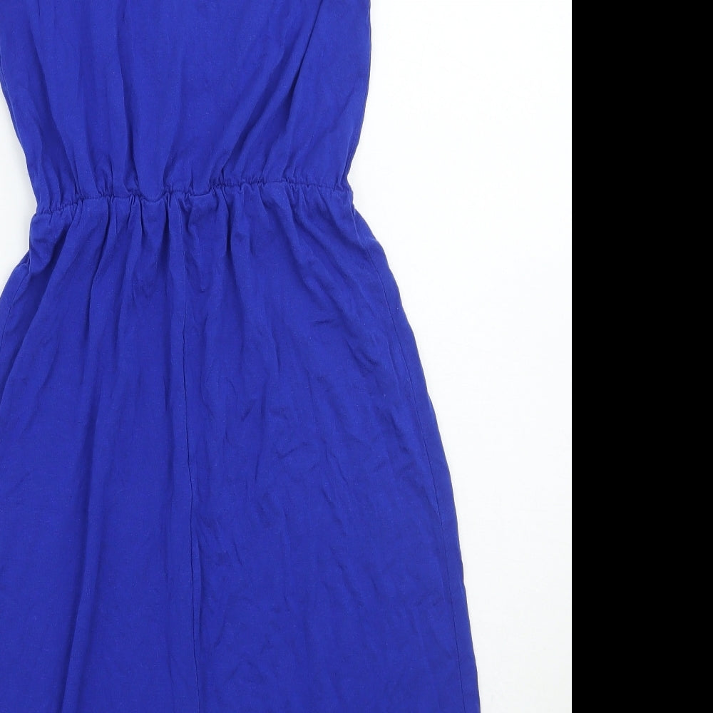 Primark Womens Blue Floral A-Line Size 8