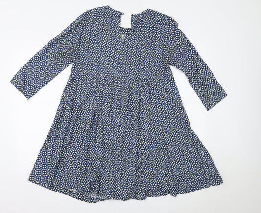 H&M Womens Blue Floral A-Line Size 10