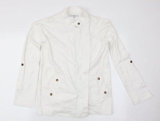 NEXT Womens White Jacket Coat Size 10 - roll up sleeve