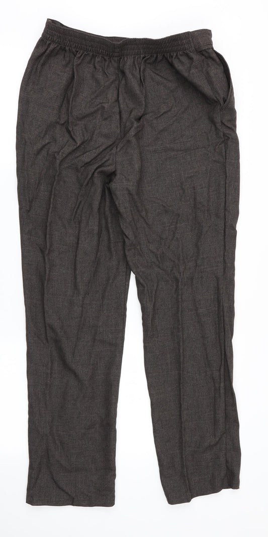 Womens UK Size 12 Marks and Spencer Regular Fit Brown Trousers