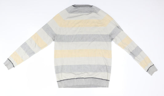 BHS Mens Multicoloured Striped Pullover Jumper Size M