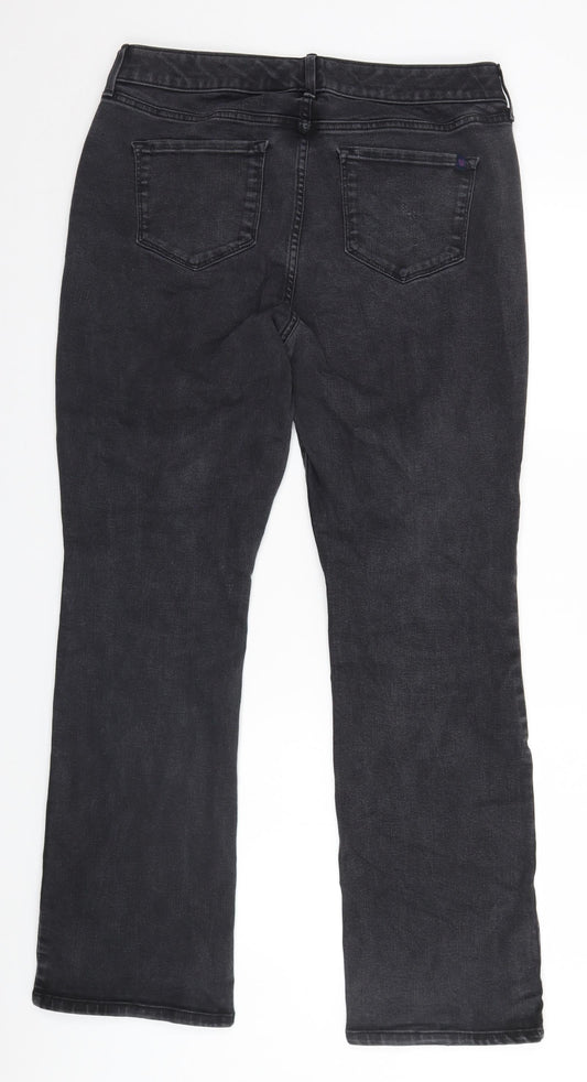 Womens UK Size 12 Preworn Regular Fit Straight Grey Jeans