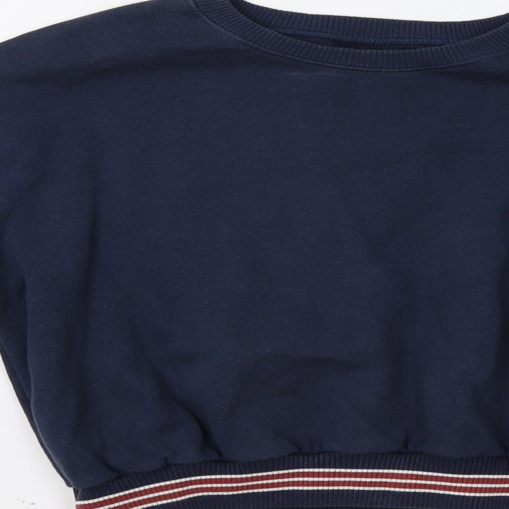 Womens UK Size M Pull & Bear Blue Pullover Sweatshirt