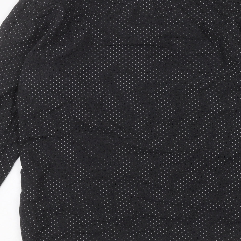 Mens UK Collar Size S Brunswick Smart Black Dress Shirt