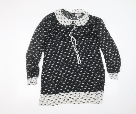 Womens UK Size 12 Be beau Black Basic Blouse