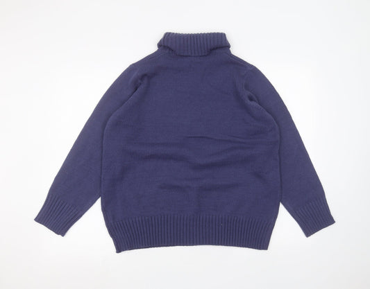 Womens UK Size XL TEXT Blue Pullover Jumper