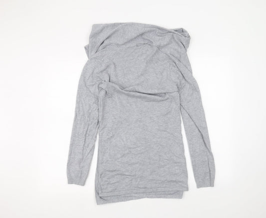 Womens UK Size S Papaya Grey Cardigan Jumper