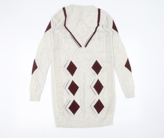 Womens UK Size 8 NEXT White Pullover Jumper
