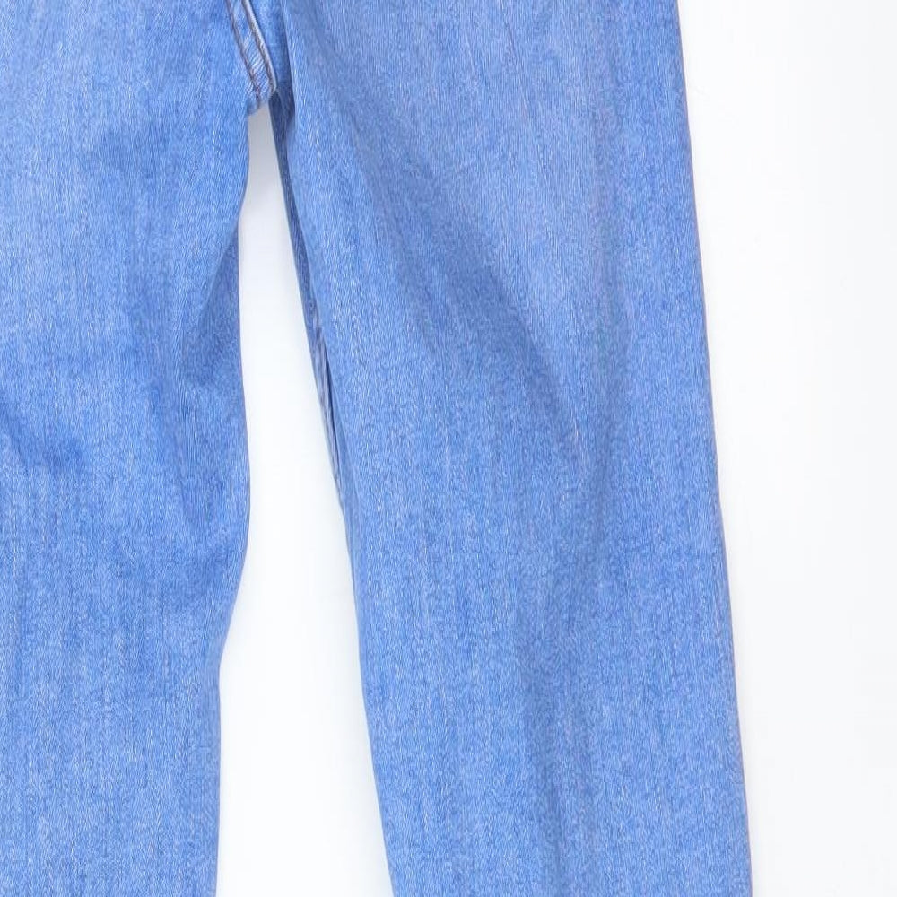Brand and care label for DENIM CO women’s blue skinny jeans, size UK 8, 29-inch leg