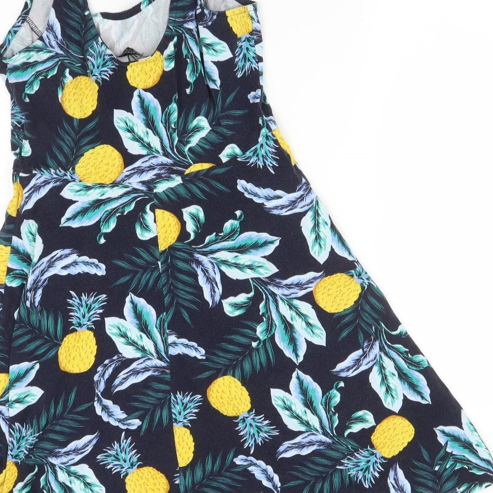 Dorothy Perkins Womens Multicoloured Floral A-Line Size 10