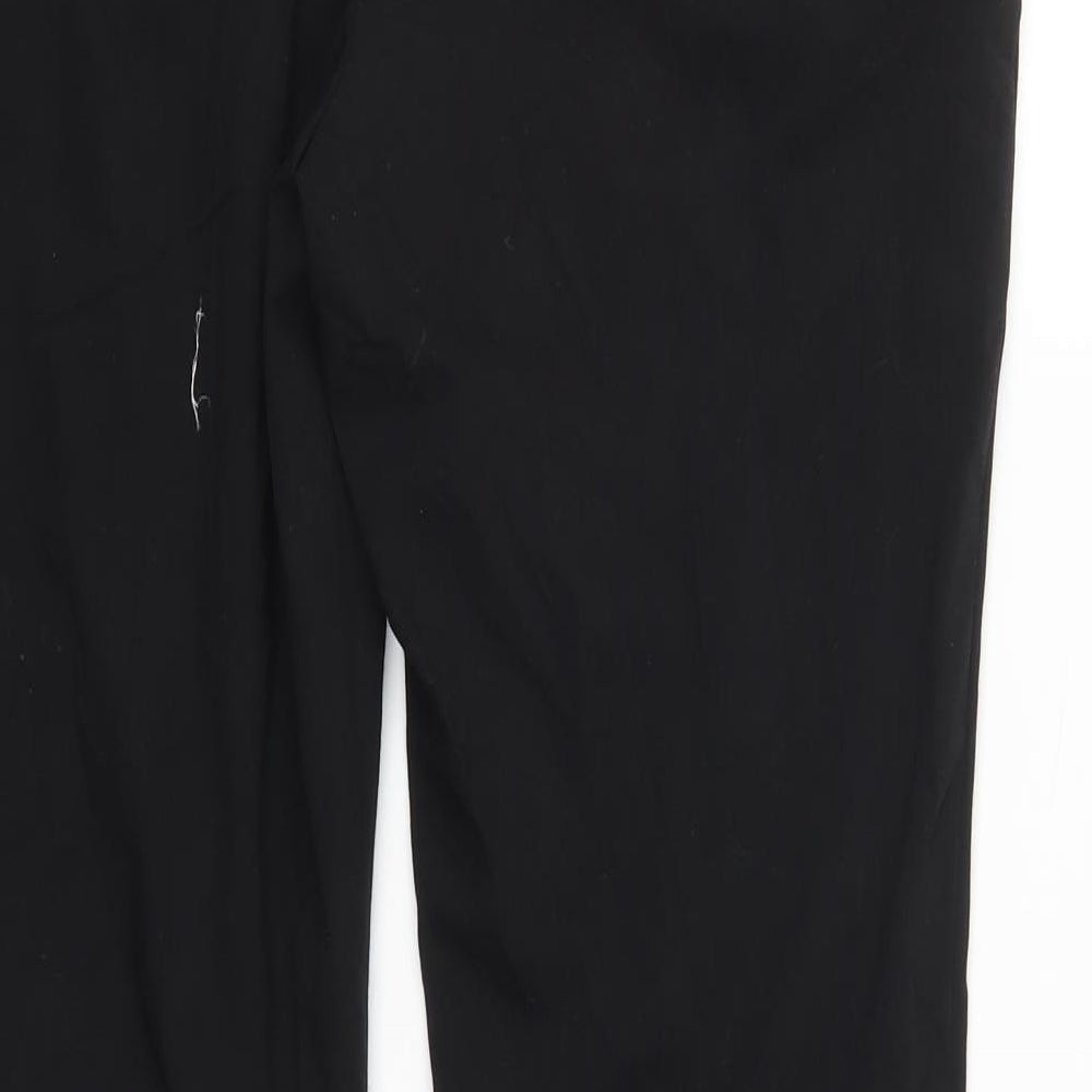 Brand and care label for Mango women’s black trousers, size UK 10, 29-inch leg