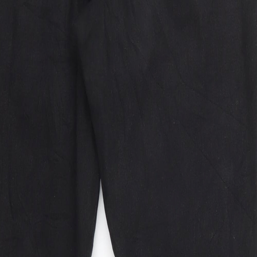 Brand and care label for Dorothy Perkins women’s black denim straight jeans, size UK 8, 27-inch leg