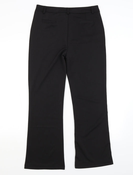 Womens UK Size 2XL Preworn Regular Fit Black Trousers