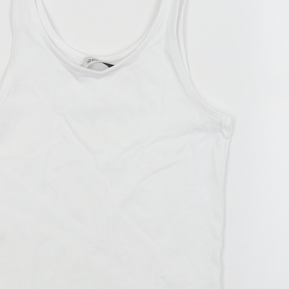 George Girls White Basic Tank Size 8-9 Years