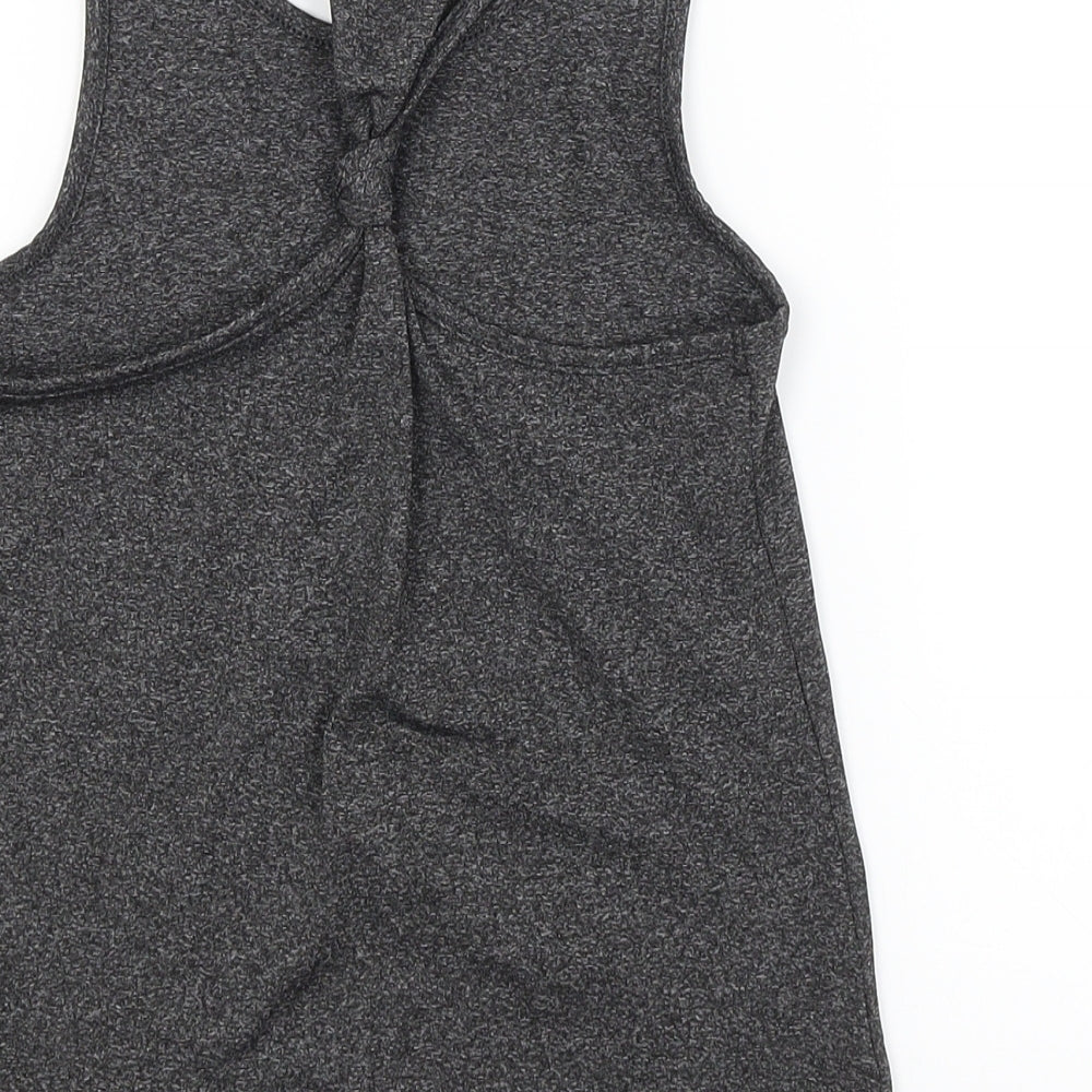 Brand and care label for George girls’ grey basic tank, size 8-9, years
