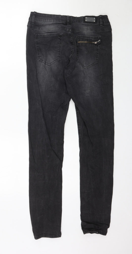 Womens UK Size 30 Preworn Regular Fit Skinny Black Jeans