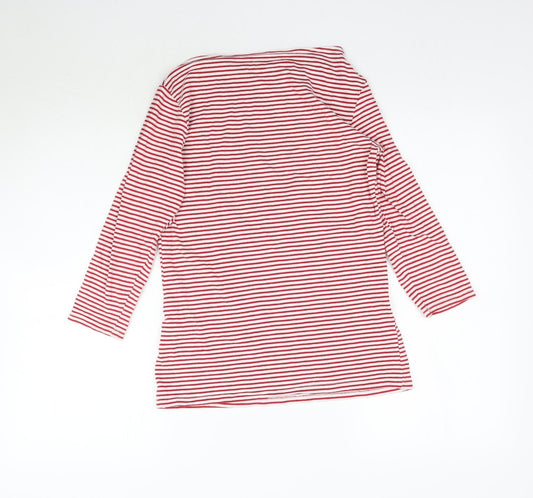 Primark Womens Red Striped Basic T-Shirt Size S