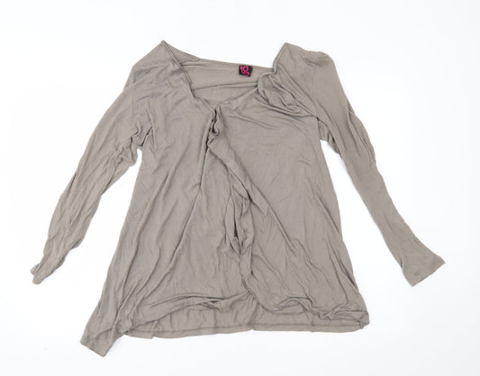 Womens UK Size 16 tg Grey Wrap Jumper