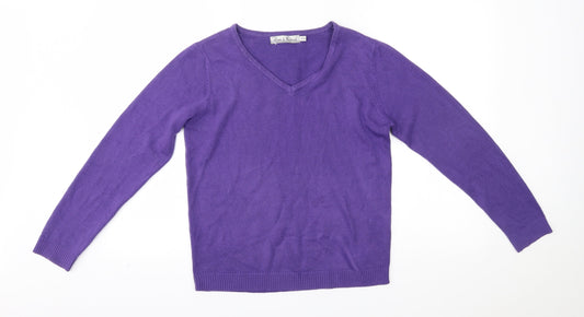 Additional front view of pure & natural women’s purple jumper, size UK 12