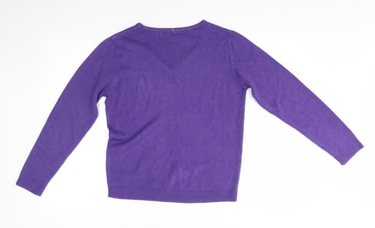 pure & natural Womens Purple Pullover Jumper Size 12
