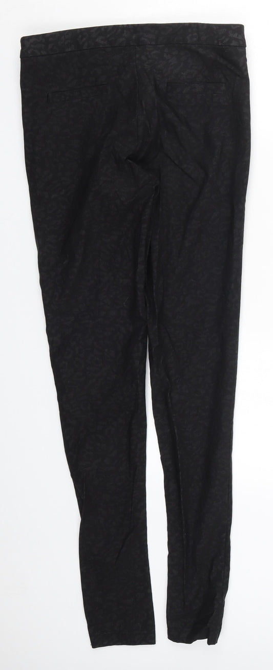 Dorothy Perkins Womens Black Animal Print Denim Skinny Jeans Size 10 L30 in