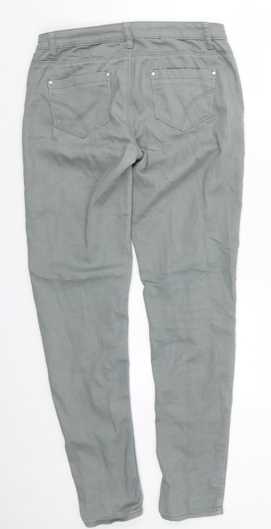 Denim Co Womens Green Denim Skinny Jeans Size 10 L29 in