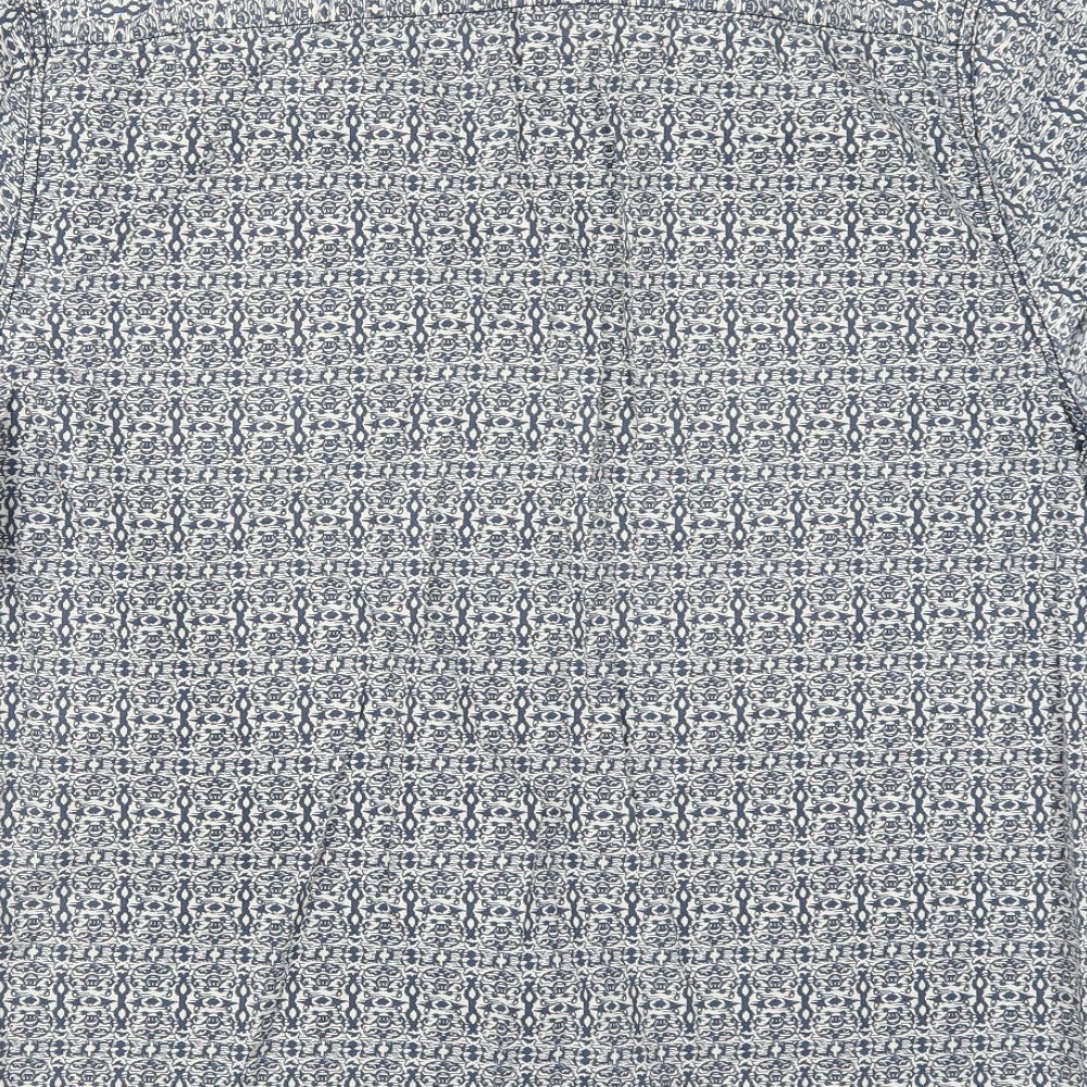 Sandstone & Co Mens Blue Geometric Button-Up Size M