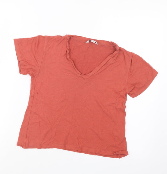 Womens UK Size 8 Great plains Orange Cropped T-Shirt
