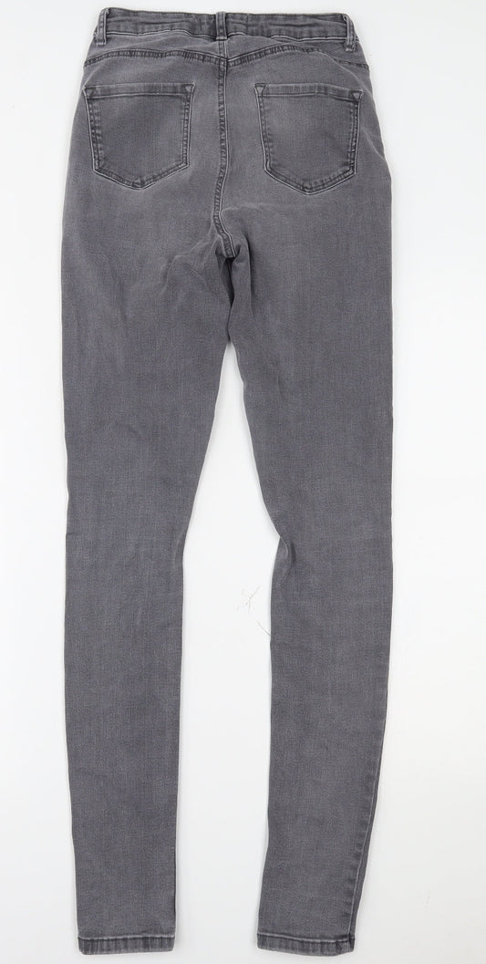 Dorothy Perkins Womens Grey Denim Skinny Jeans Size 8 L29 in