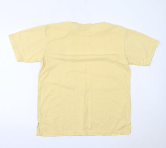 Womens UK Size M Casual Club Yellow Basic T-Shirt