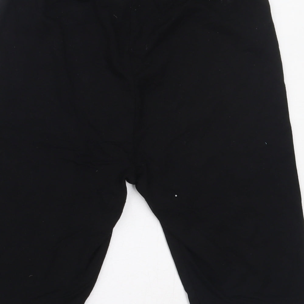 Brand and care label for ASOS women’s black sweat shorts, size UK 8