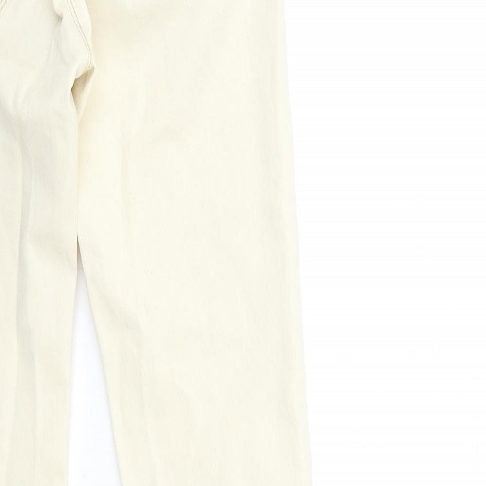 Womens UK Size 8 Stradivarius Regular Fit Skinny Ivory Jeans