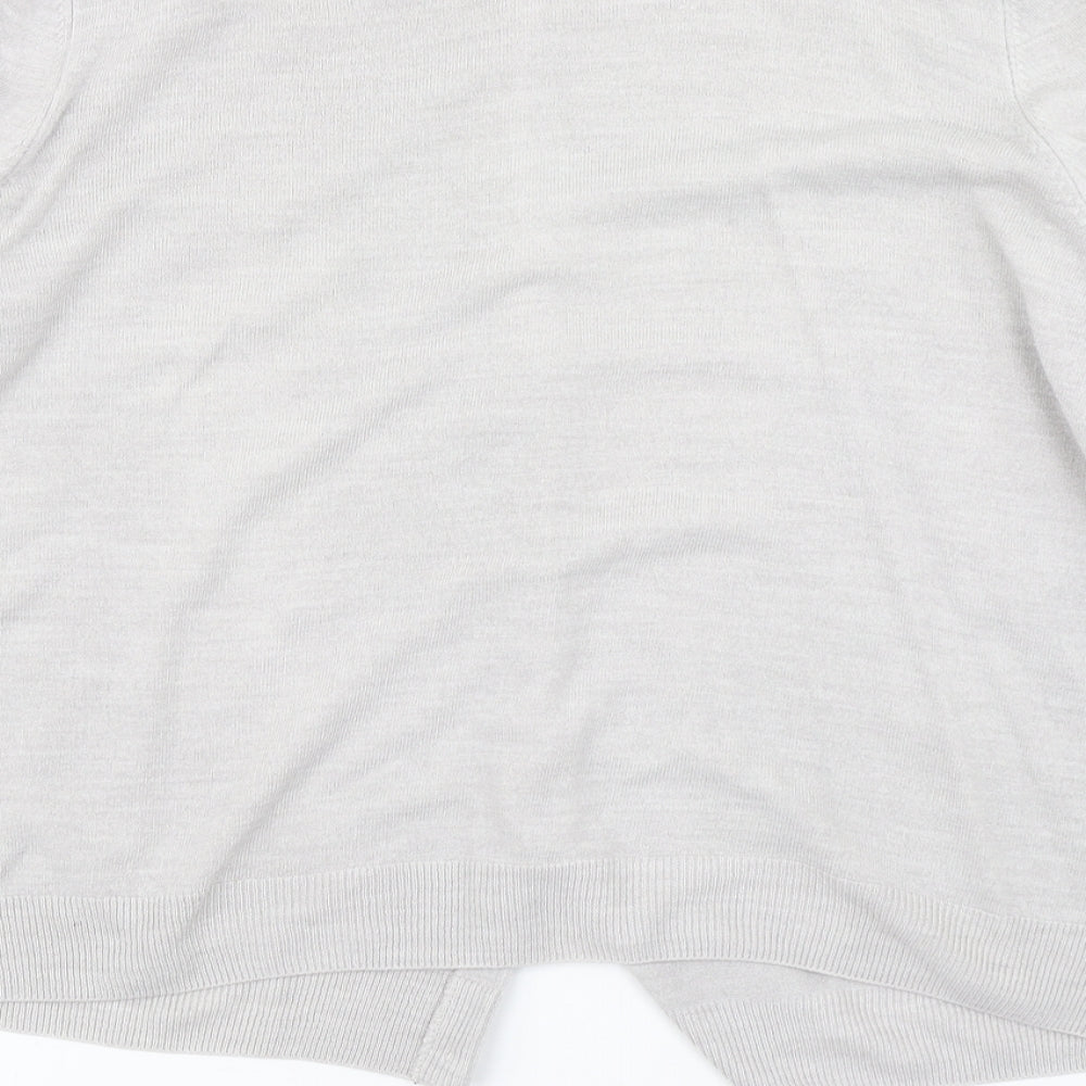 Classic Womens Grey Knit Cardigan Jumper Size 18