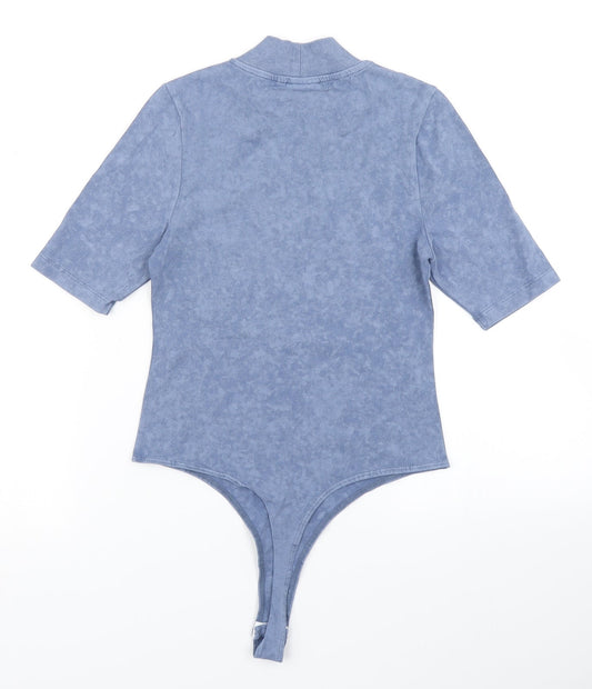 Back view of ASOS women’s blue bodysuit one-piece, size UK 6