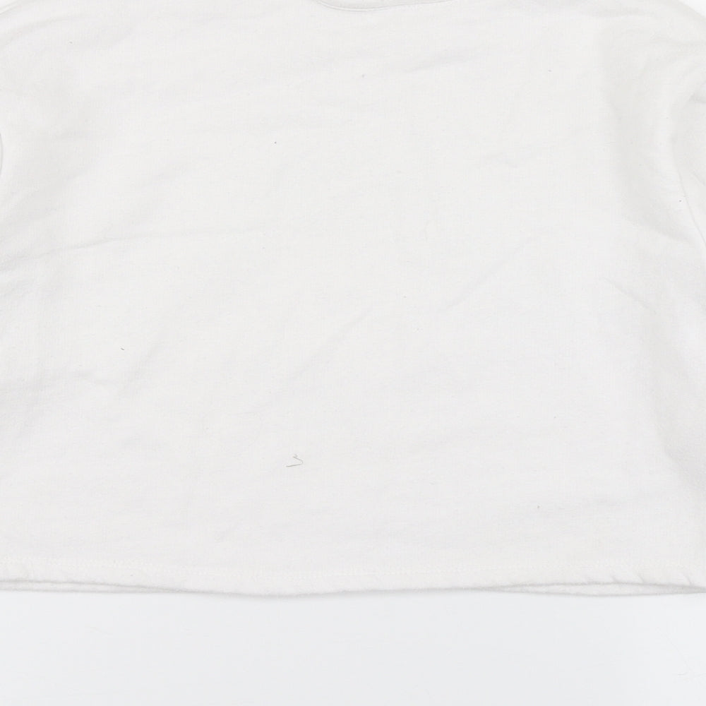 Primark Girls White Pullover Sweatshirt Size 13-14 Years - Cropped