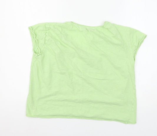 Womens UK Size L Pull&Bear Green Basic T-Shirt