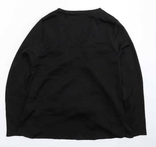 Womens UK Size 12 River Island Black Basic Blouse